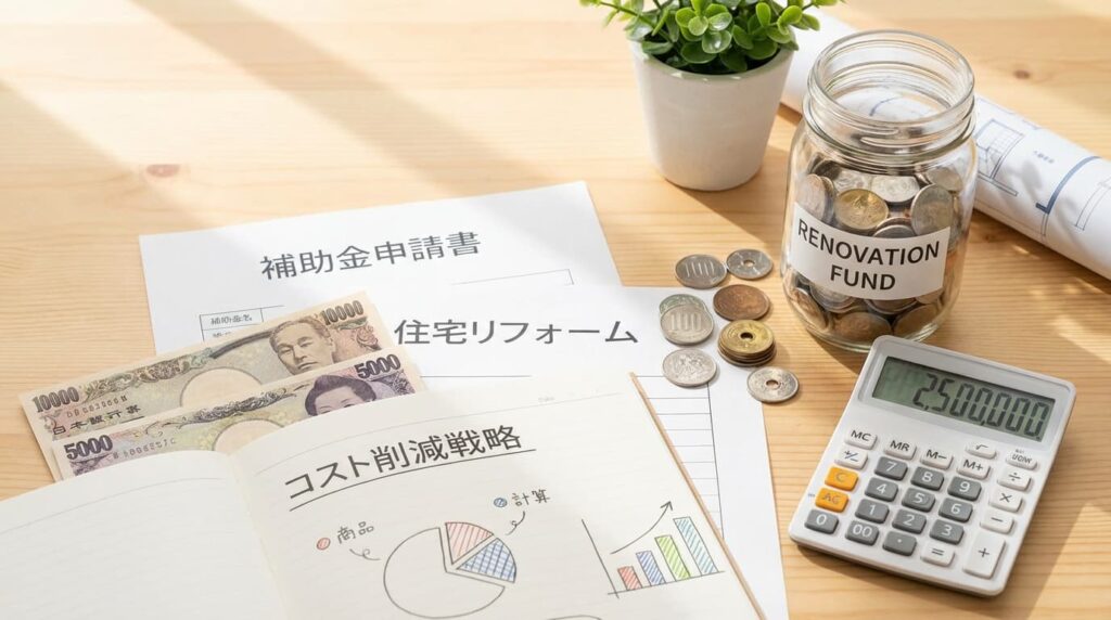 補助金などを利用してリフォーム費用を抑える検討をしているイメージ画像