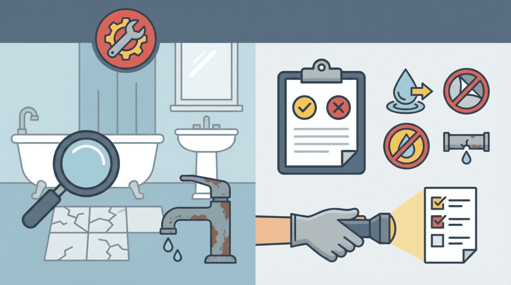 ユニットバス交換時期の目安と交換すべきサインを解説するイメージ(劣化・水漏れ・点検チェック)