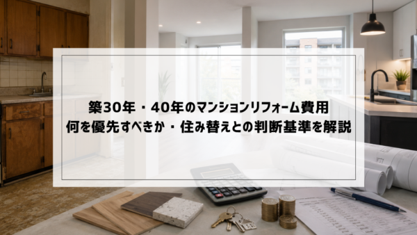 築30年・40年のマンションリフォーム費用｜何を優先すべきか・住み替えとの判断基準を解説
